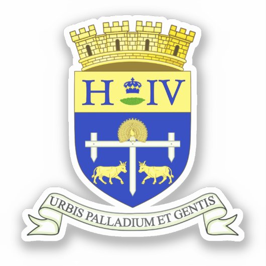 Wappen von Pau, Pyrénées-Atlantiques (Frankreich) Aufkleber (Vorderseite)