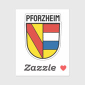 Wappen von Pforzheim, Deutschland Aufkleber (Blatt)