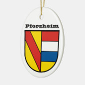 Wappen von Pforzheim, Deutschland Keramik Ornament (Links)