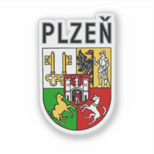 Wappen von Pilsen, Tschechische Republik Aufkleber
