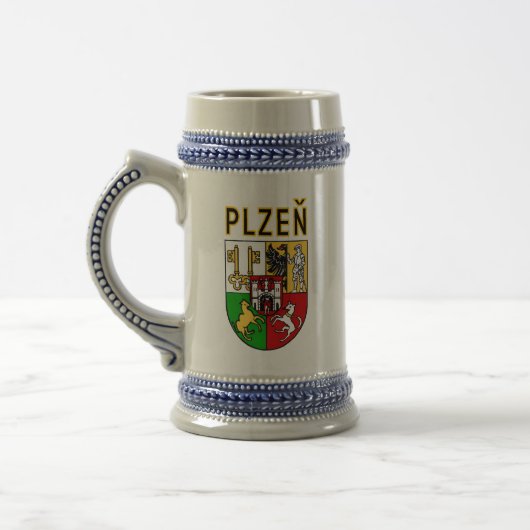 Wappen von Pilsen, Tschechische Republik Bierglas (Links)
