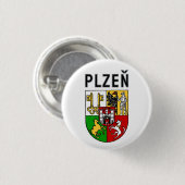 Wappen von Pilsen, Tschechische Republik Button (Vorne & Hinten)