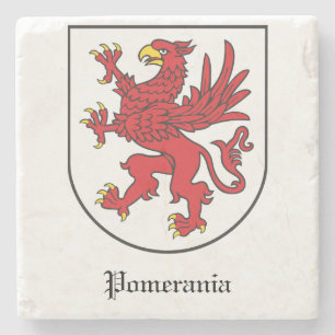 Wappen von Pommern Majestätischer Greif Art Steinuntersetzer