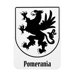 Wappen von Pommern Schwarz-Weiß Heraldik Magnet