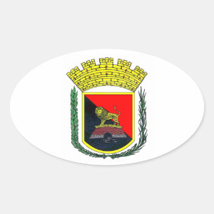 Wappen von Ponce, Puerto Rico Ovaler Aufkleber