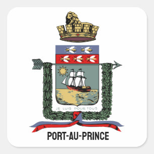 Wappen von Port-au-Prince, HAITI Quadratischer Aufkleber