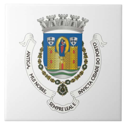 Wappen von Porto, PORTUGAL Fliese (Vorderseite)