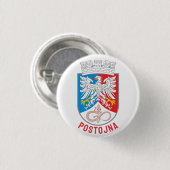 Wappen von Postojna, Slowenien Button (Vorne & Hinten)