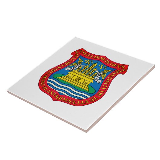 Wappen von Puebla de los Ángeles, Mexiko Fliese (Seite)