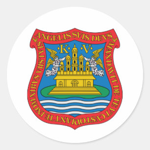 Wappen von Puebla de los Ángeles, Mexiko Runder Aufkleber