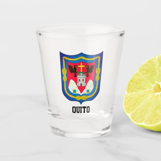 Wappen von Quito, Ecuador Schnapsglas (Vorderseite)