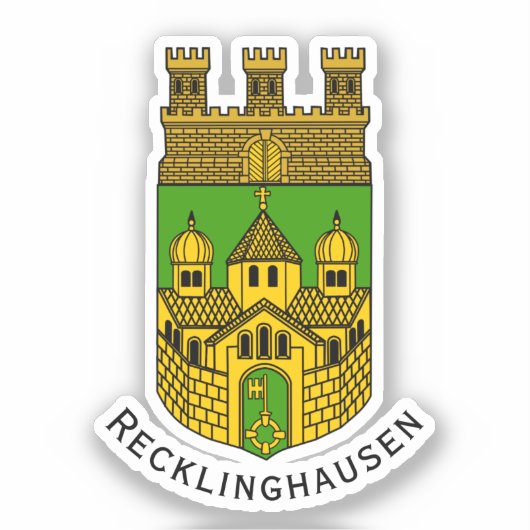 Wappen von Recklinghausen, Deutschland Aufkleber (Vorderseite)