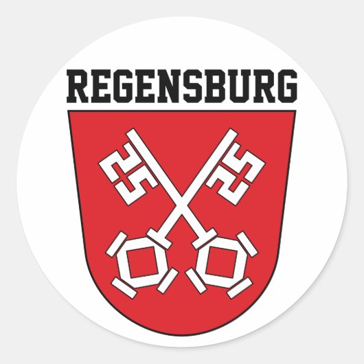 Wappen von Regensburg, Deutschland Runder Aufkleber (Vorderseite)