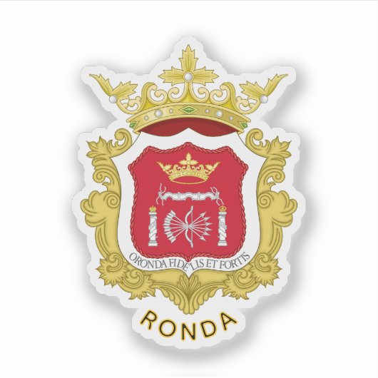 Wappen von Ronda, Spanien Aufkleber (Vorderseite)