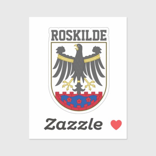 Wappen von Roskilde, Dänemark Aufkleber (Blatt)