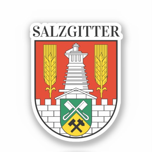 Wappen von Salzgitter, Deutschland Aufkleber (Vorderseite)