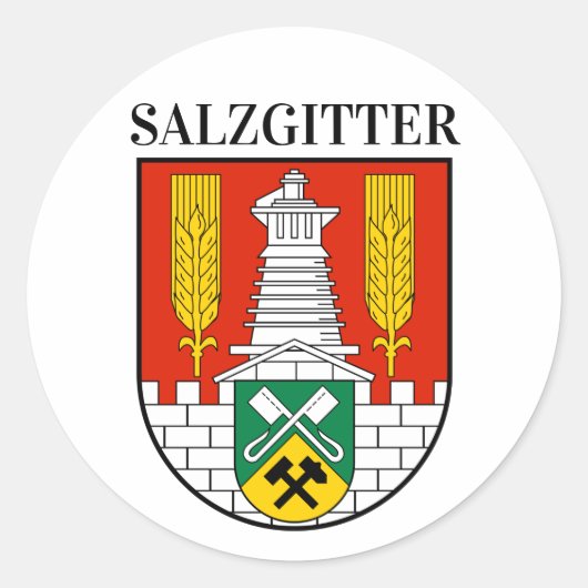 Wappen von Salzgitter, Deutschland Runder Aufkleber (Vorderseite)