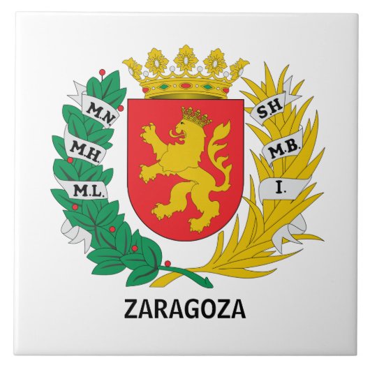 Wappen von Saragossa, SPANIEN Fliese (Vorderseite)