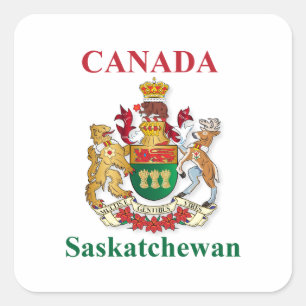 Wappen von Saskatchewan Quadratischer Aufkleber
