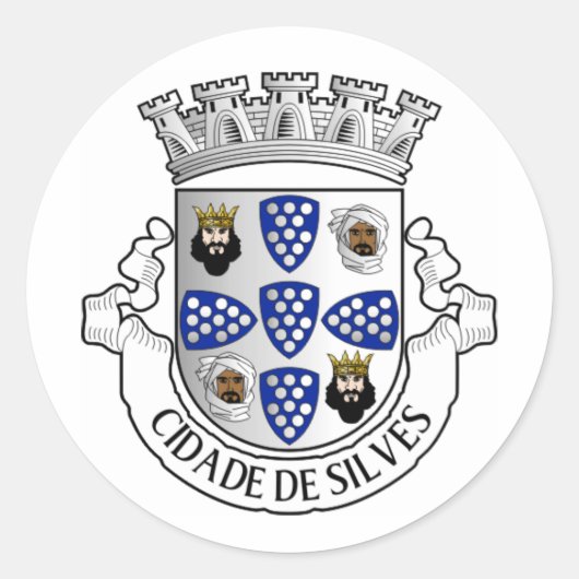 Wappen von Silves, Portugal Runder Aufkleber (Vorderseite)