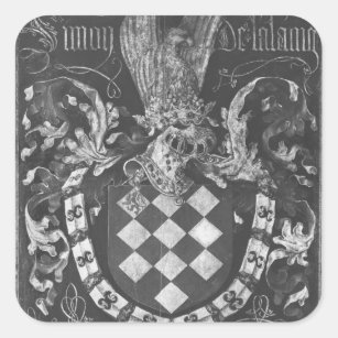 Wappen von Simon de Lalaing Quadratischer Aufkleber