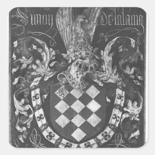 Wappen von Simon de Lalaing Quadratischer Aufkleber (Vorderseite)