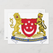 Wappen von Singapur 新 加 坡 徽 Emblem 国 Postkarte (Vorne/Hinten)