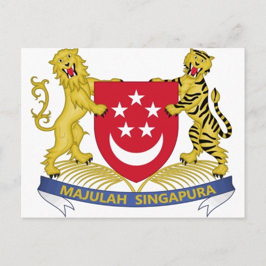 Wappen von Singapur 新 加 坡 徽 Emblem 国 Postkarte (Vorderseite)