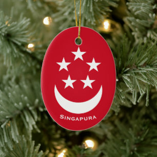 Wappen von Singapur mit Zusatz eines Namens Keramik Ornament