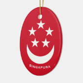 Wappen von Singapur mit Zusatz eines Namens Keramik Ornament (Links)