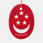 Wappen von Singapur mit Zusatz eines Namens Keramik Ornament (Vorne)