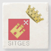 Wappen von Sitges, Katalonien (ESP) Steinuntersetzer (Vorderseite)