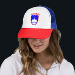 Wappen von SLOWENIEN Truckerkappe<br><div class="desc">Sloweniens Name bedeutet "Land der Slowenen" in slowenischer und anderer südslawischer Sprache.</div>