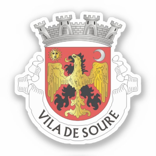 Wappen von Soure, Portugal Aufkleber (Vorderseite)