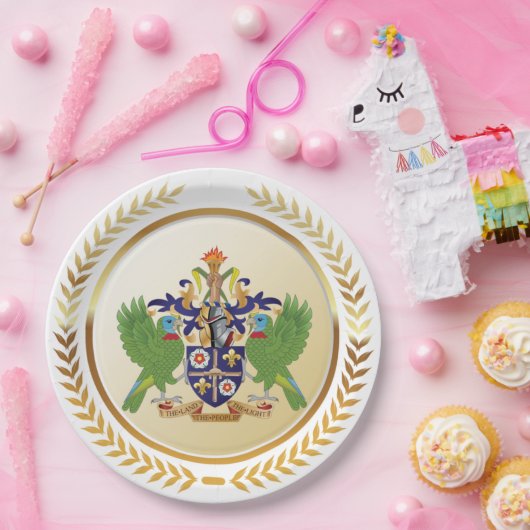 Wappen von St. Lucia Pappteller (Party)