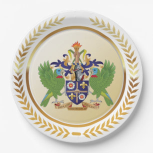 Wappen von St. Lucia Pappteller