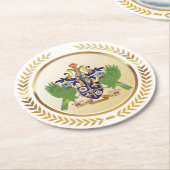 Wappen von St. Lucia Runder Pappuntersetzer (Angewinkelt)