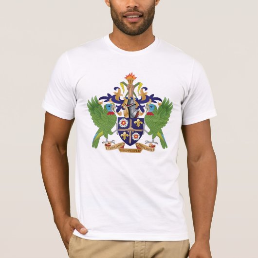 Wappen von St. Lucia T-Shirt (Vorderseite)