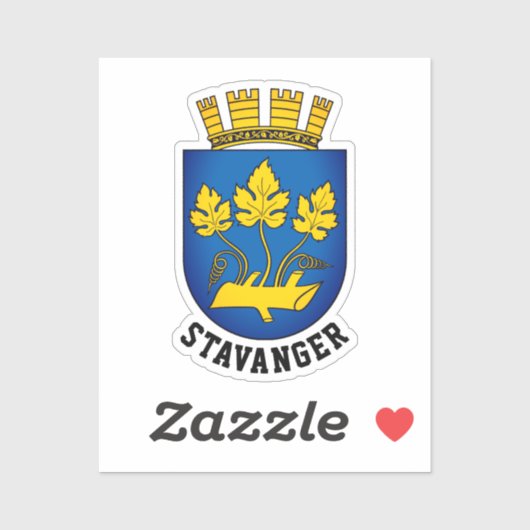 Wappen von Stavanger, Norwegen Aufkleber (Blatt)