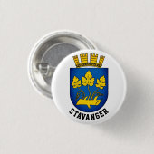 Wappen von Stavanger, Norwegen Button (Vorne & Hinten)