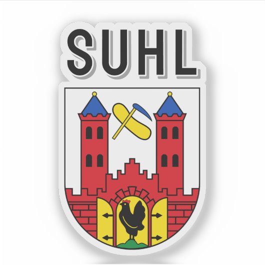 Wappen von Suhl, Deutschland Aufkleber (Vorderseite)