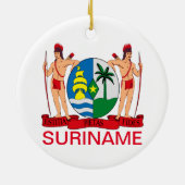 Wappen von Suriname Keramik Ornament (Hinten)