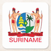 Wappen von Suriname Rechteckiger Pappuntersetzer (Vorderseite)