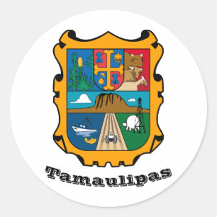 Wappen von Tamaulipas (Staat), Mexiko Classic Runder Aufkleber