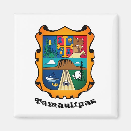 Wappen von Tamaulipas (Staat), Mexiko Magnet (Vorne)