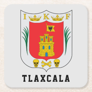 Wappen von Tlaxcala, Mexiko Rechteckiger Pappuntersetzer
