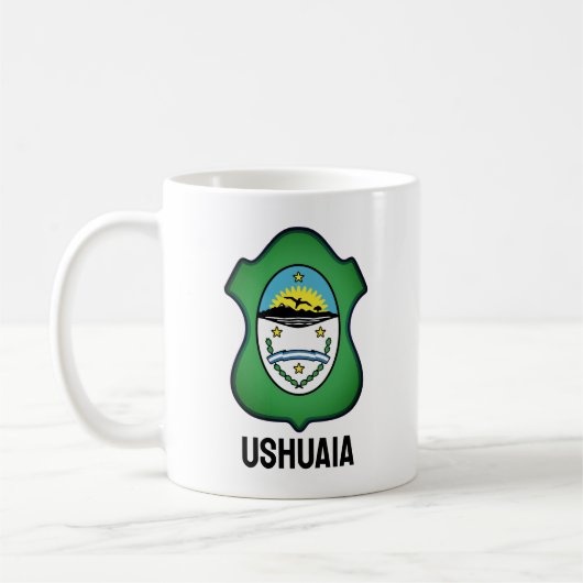 Wappen von Ushuaia - Argentinien Kaffeetasse (Links)