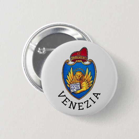 Wappen von Venedig, Italien Button (Vorne & Hinten)