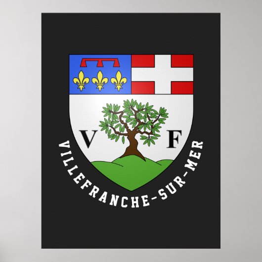 Wappen von Villefranche-sur-Mer, Frankreich Poster (Vorne)