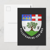 Wappen von Villefranche-sur-Mer, Frankreich Postkarte (Vorne/Hinten)